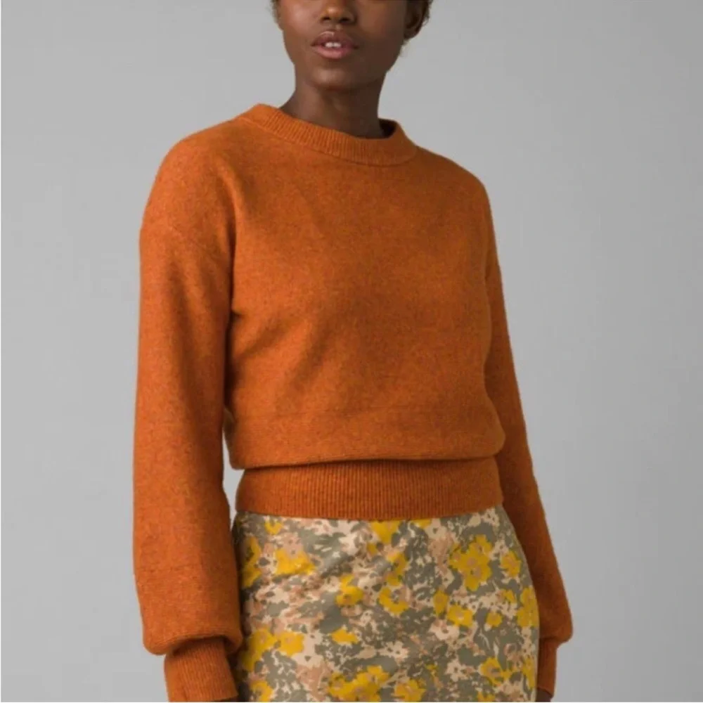 Prana Azure Sweater XS Wool Blend Color Gingerbread